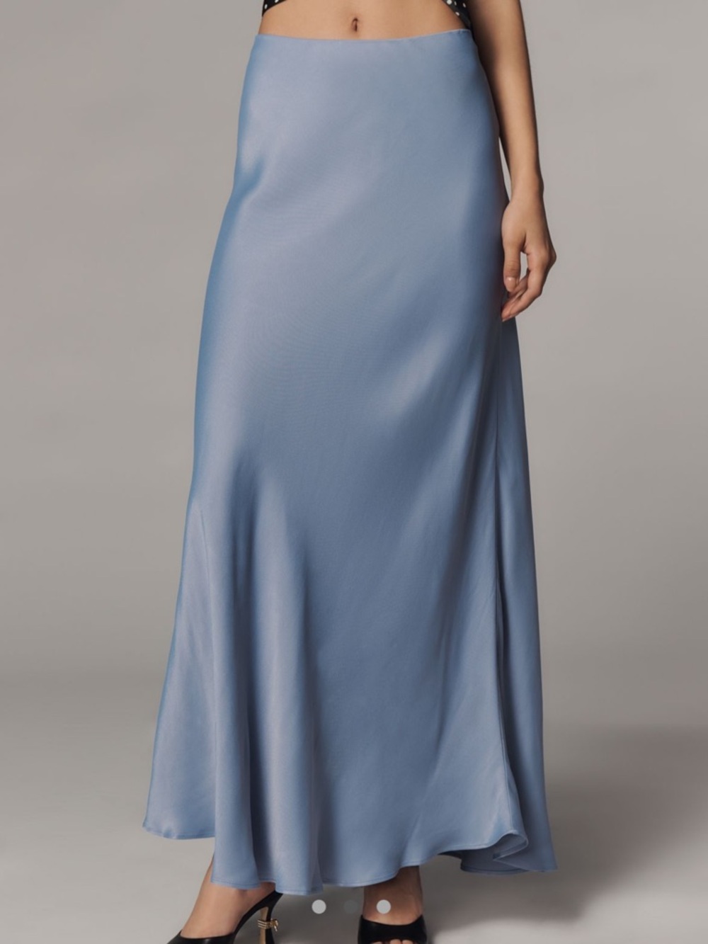Anthropologie Tilda Maxi Slip Skirt in Slate Blue - Picture 2 of 8